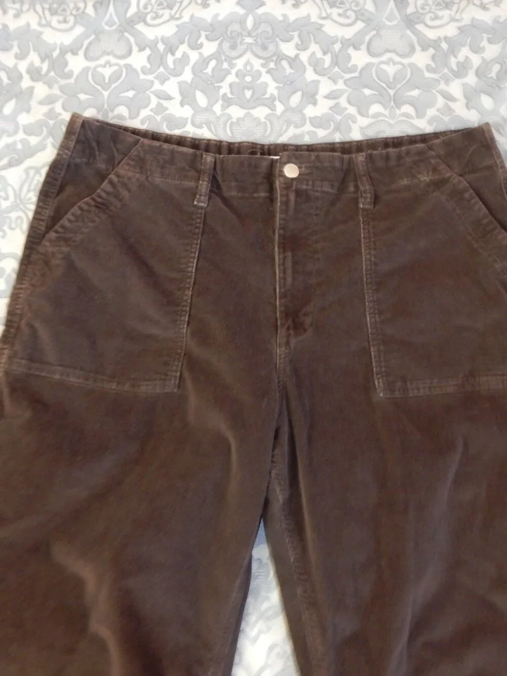 Wide leg Brown corduory pants Sonoma XXL pinwale stretch 16 18 20 EUC!! retro - Picture 2 of 7